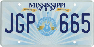 MS license plate JGP665