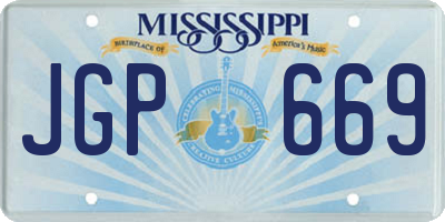 MS license plate JGP669