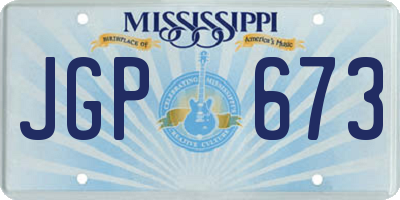 MS license plate JGP673