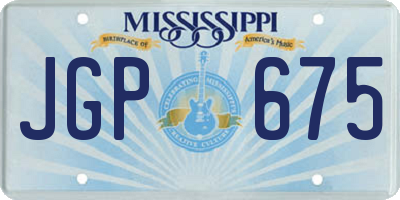 MS license plate JGP675