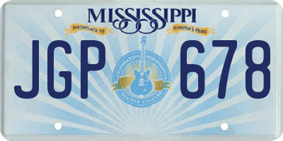 MS license plate JGP678