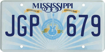 MS license plate JGP679