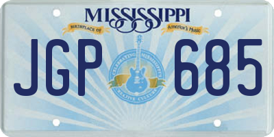 MS license plate JGP685