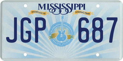 MS license plate JGP687