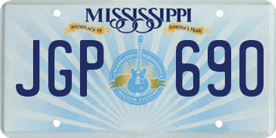 MS license plate JGP690