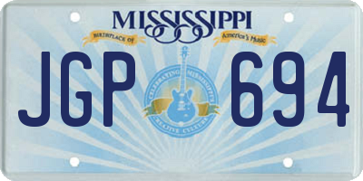 MS license plate JGP694
