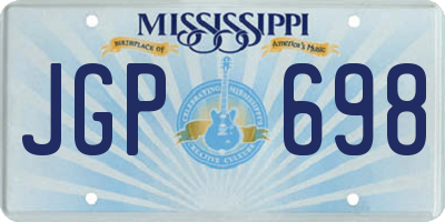 MS license plate JGP698