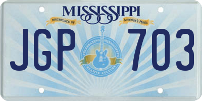 MS license plate JGP703