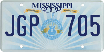 MS license plate JGP705