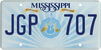 MS license plate JGP707