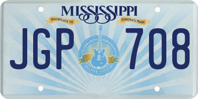 MS license plate JGP708
