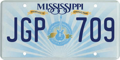 MS license plate JGP709