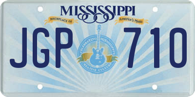 MS license plate JGP710