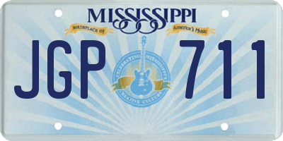 MS license plate JGP711