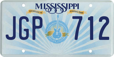 MS license plate JGP712