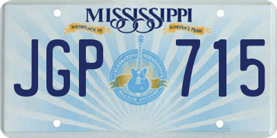 MS license plate JGP715