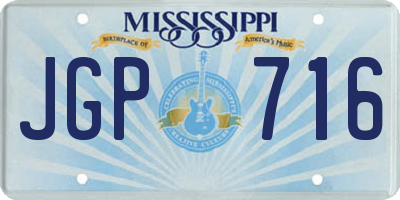 MS license plate JGP716