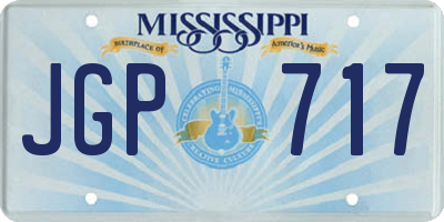 MS license plate JGP717