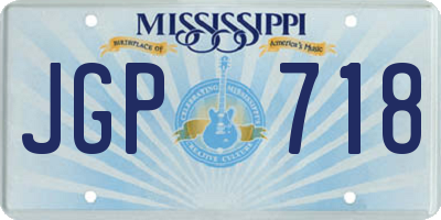 MS license plate JGP718