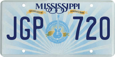 MS license plate JGP720