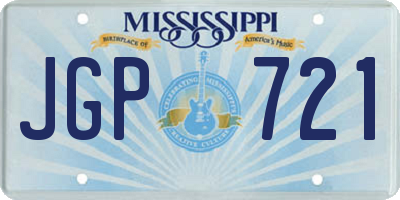 MS license plate JGP721