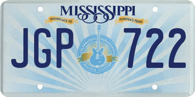 MS license plate JGP722