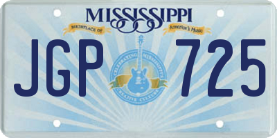 MS license plate JGP725