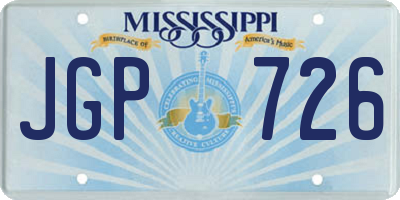 MS license plate JGP726