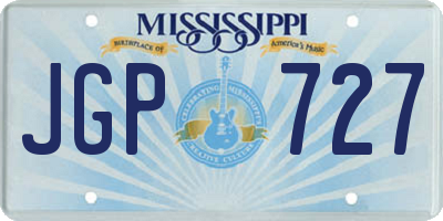 MS license plate JGP727