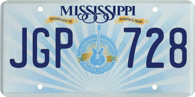 MS license plate JGP728