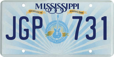 MS license plate JGP731