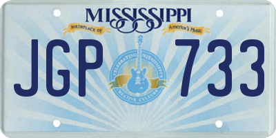 MS license plate JGP733