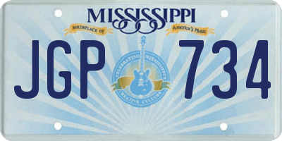 MS license plate JGP734