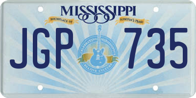MS license plate JGP735