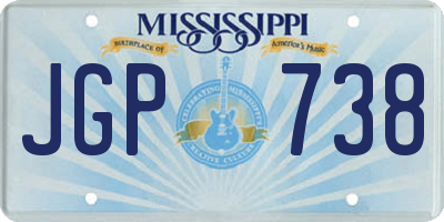 MS license plate JGP738