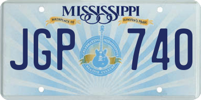 MS license plate JGP740