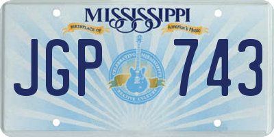 MS license plate JGP743