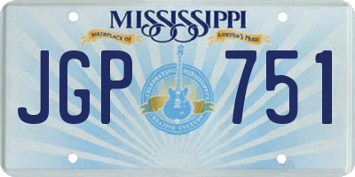 MS license plate JGP751