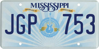 MS license plate JGP753