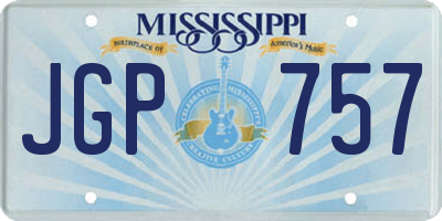 MS license plate JGP757