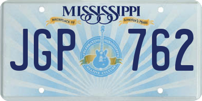 MS license plate JGP762