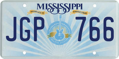 MS license plate JGP766