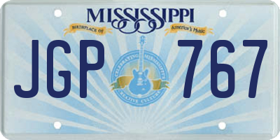 MS license plate JGP767