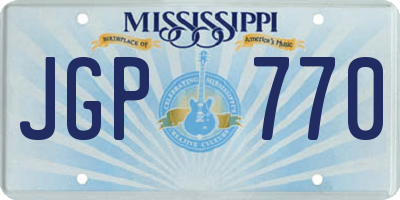 MS license plate JGP770
