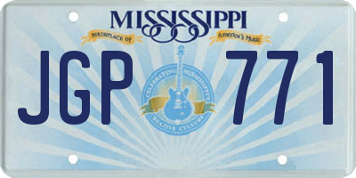 MS license plate JGP771