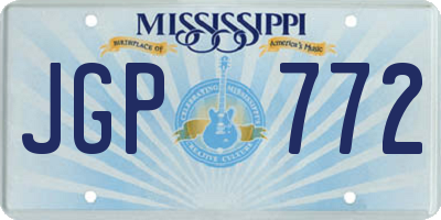 MS license plate JGP772