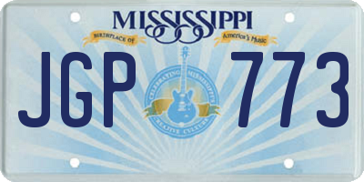 MS license plate JGP773