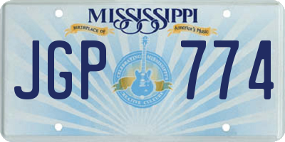 MS license plate JGP774