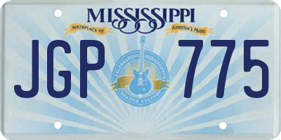 MS license plate JGP775