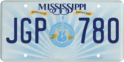 MS license plate JGP780